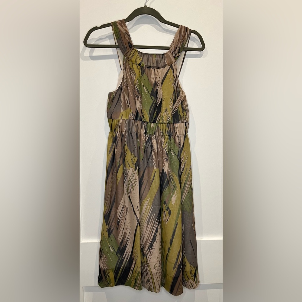 Anthropologie FEI Pampas Print Silk Dress - Size 2